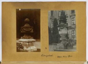 Schloss Ludwigslust: Ansicht Vasen (aus: Skizzen- und Fotoalbum 28)