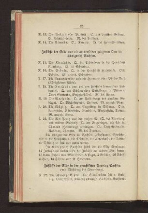 Zuflüsse der Elbe und die an denselben gelegene Orte im Königreich Sachsen