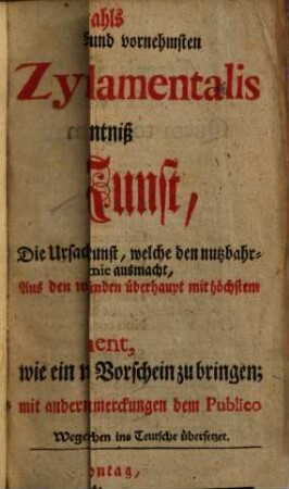 Herrn Georg Ernst Stahls ... Zymotechnia fundamentalis : oder allgemeine Grund-Erkänntniß der Gährungs-Kunst ... ; mit e. neuen chym. Experiment, wie e. wahrer Schwefel durch Kunst zum Vorschein zu bringen, wie auch mit andern nützl. Erfahrungs-Proben ...