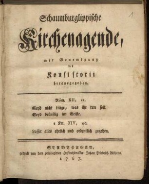 Schaumburglippische Kirchenagende