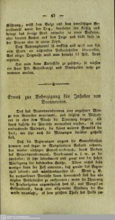 Etwas zur Beherzigung für Inhaber von Brennereien