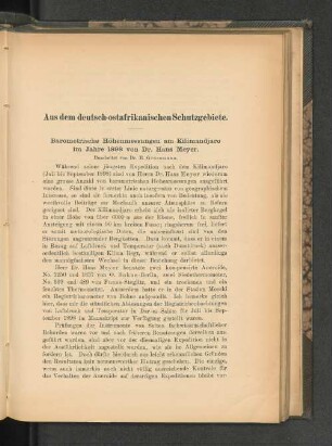 Aus dem deutsch-ostafrikanischen Schutzgebiete.