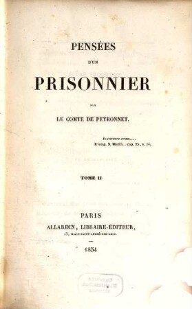 Pensées d'un Prisonnier, 2