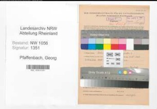Entnazifizierung Georg Pfaffenbach , geb. 12.07.1907 (Musiker)