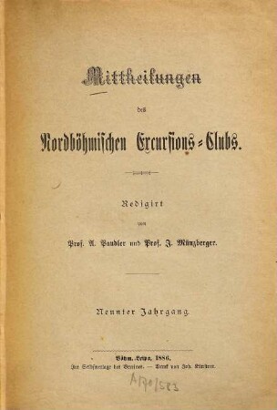 Mitteilungen des Nordböhmischen Excursions-Klubs. 9. 1886