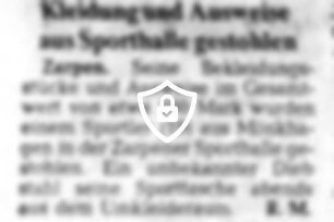 Kleidung und Ausweise aus Sporthalle gestohlen