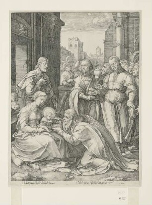 Anbetung der heiligen drei Könige, Blatt 5 der Folge "Geburt und frühe Kindheit Christi"