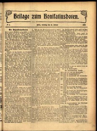 Zweite Ausgabe vom Sonntag, den 13. Januar 1907.
