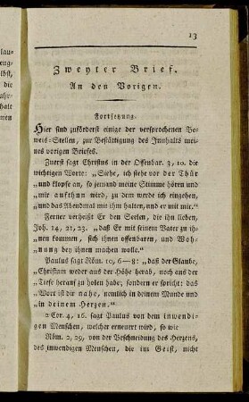 Zweyter Brief. An den Vorigen.