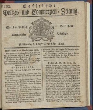 Nr. 102, Mittwoch, den 23sten December 1818