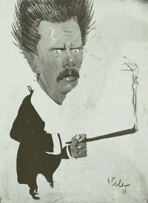 Karikatur auf Generalmusikdirektor Ernst Edler von Schuch