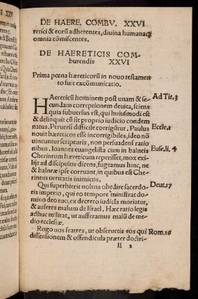 II2r-II6v, De Haereticis Comburendis. XXVI. - Non Disputandum cum haereticis. XXVII.