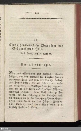 IX. Der eigenthümliche Charakter des Geburtsfestes Jesu