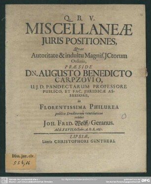 Miscellaneae juris positiones