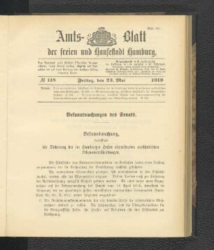 No.118, Freitag, den 23. Mai 1919