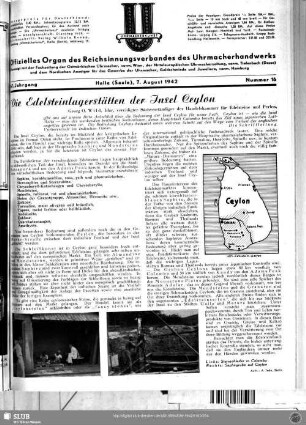 Die Edelsteinlagerstätten der Insel Ceylon