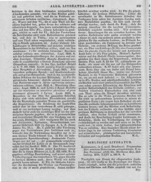 Fragmentum Libri Nominum Hebraicorum Antiquissimum. E Codice Parisiensi Edidit Et Illustravit M. H. Hohlenberg. Kopenhagen: Schultz 1836