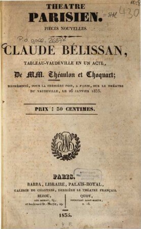Claude Bélissan : tableau-vaudeville en un acte