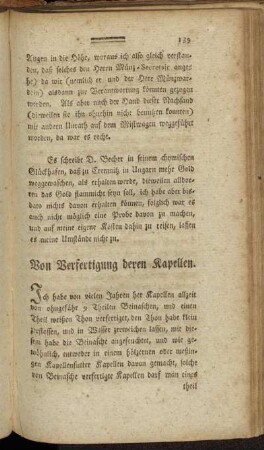 Von Verfertigung deren Kapellen.