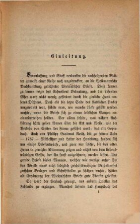 Wieland und die Weidmannsche Buchhandlung : zur Geschichte deutscher Literatur und deutschen Buchhandels