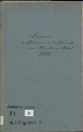 Kirchenbuchduplikat der evangelisch-lutherischen Münstergemeinde Herford, Kreis Herford (GHT 1860). (Gemeinde: Evangelische Münster-Gemeinde Herford)