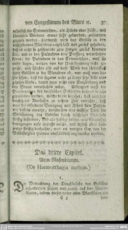 Das dritte Capitel. Vom Nasenbluten. (De Haemorrhagia narium)