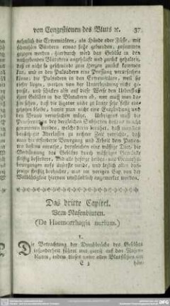 Das dritte Capitel. Vom Nasenbluten. (De Haemorrhagia narium)