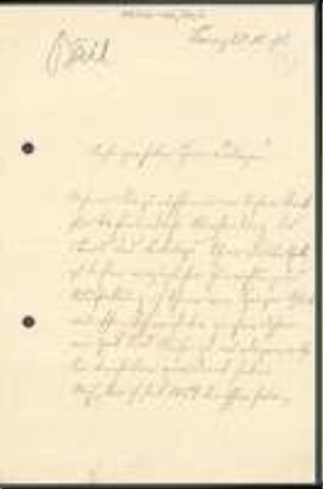 Brief von Theodor Bail an Unbekannt