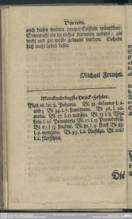 Merckwürdigste Druck-Fehler