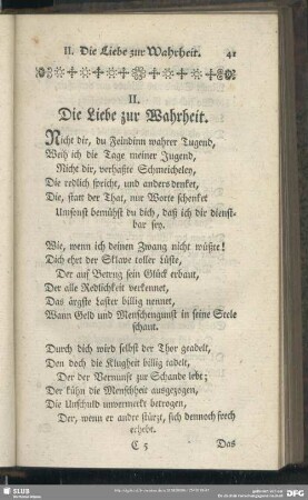 II. Die Liebe zur Wahrheit