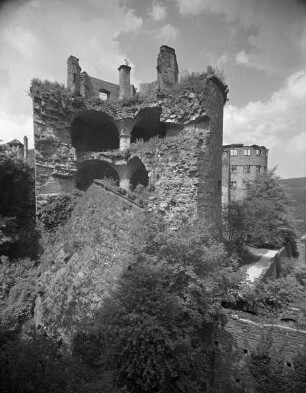 Schloss Heidelberg — Gesprengter Turm & früher: Krautturm
