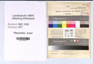 Entnazifizierung Josef Ritzenfeld , geb. 20.03.1895 (Polizist)