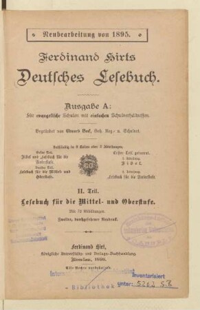 Teil 2, [Schülerband]: Lesebuch für die Mittel- und Oberstufe