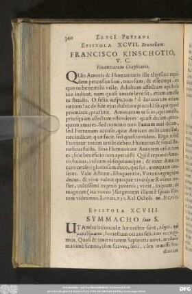 Epistola XCVII. Bruxellam. Francisco Kinschotio, V. C. Finantiarum Graphiario.