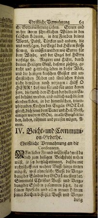 IV. Beicht- und Communion-Gebethe.