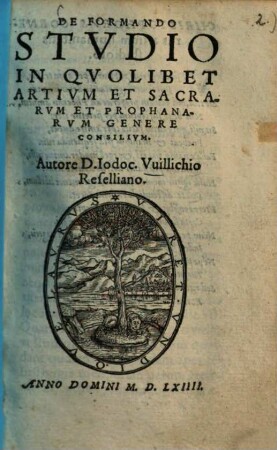 De formando studio in quolibet artium et sacrarum et prophanarum genere consilium