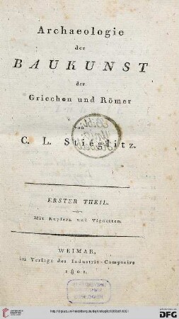 Band 1: Archaeologie der Baukunst der Griechen und Römer
