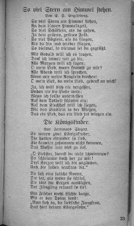 "So viel Stern am Himmel stehen."