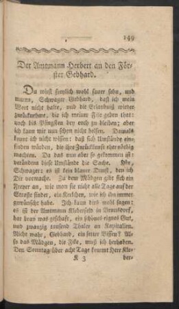Der Amtmann Herbert an den Förster Gebhard.