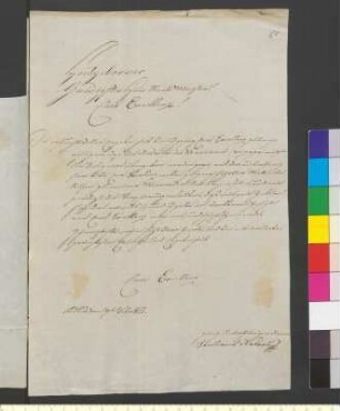 Brief von Nowak, Domitianus an Goethe, Johann Wolfgang von
