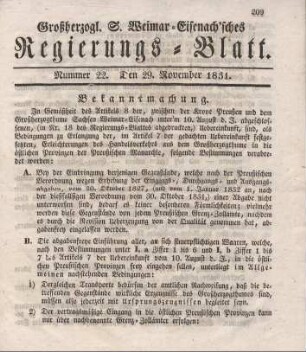 Nr. 22 : 29. November 1831