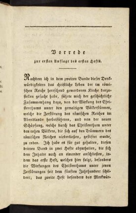 Vorrede zur ersten Auflage des ersten Hefts.
