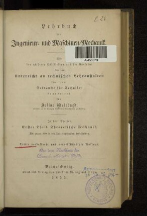 Theil 1: Theoretische Mechanik