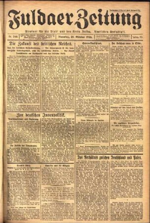 Ausgabe vom Dienstag, den 26. Oktober 1926.