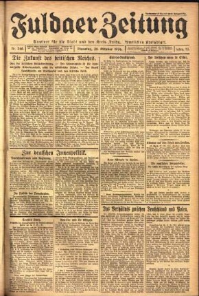 Ausgabe vom Dienstag, den 26. Oktober 1926.