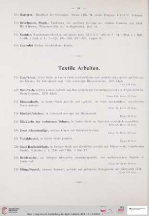 Textile Arbeiten (Nr. 715 - 724)