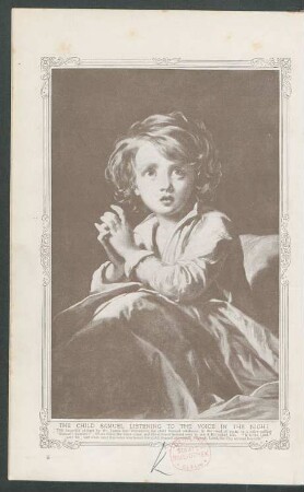 Tafel: The Child Samuel listening to the voice in the night.