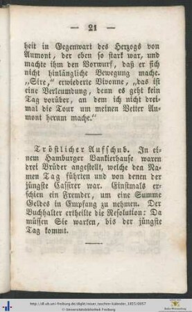 Tröstlicher Aufschub.
