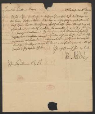 Brief an B. Schott's Söhne : 18.01.1819