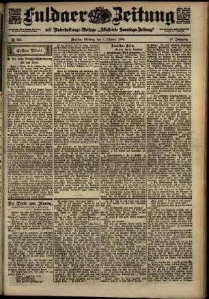 Erste Ausgabe vom Montag, den 01. Oktober 1900.